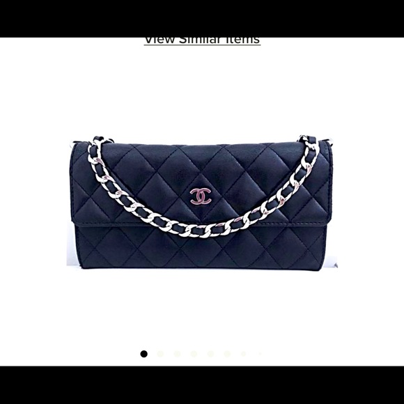 Authentic Chanel leather Wallet with chain. - Picture 2 of 14